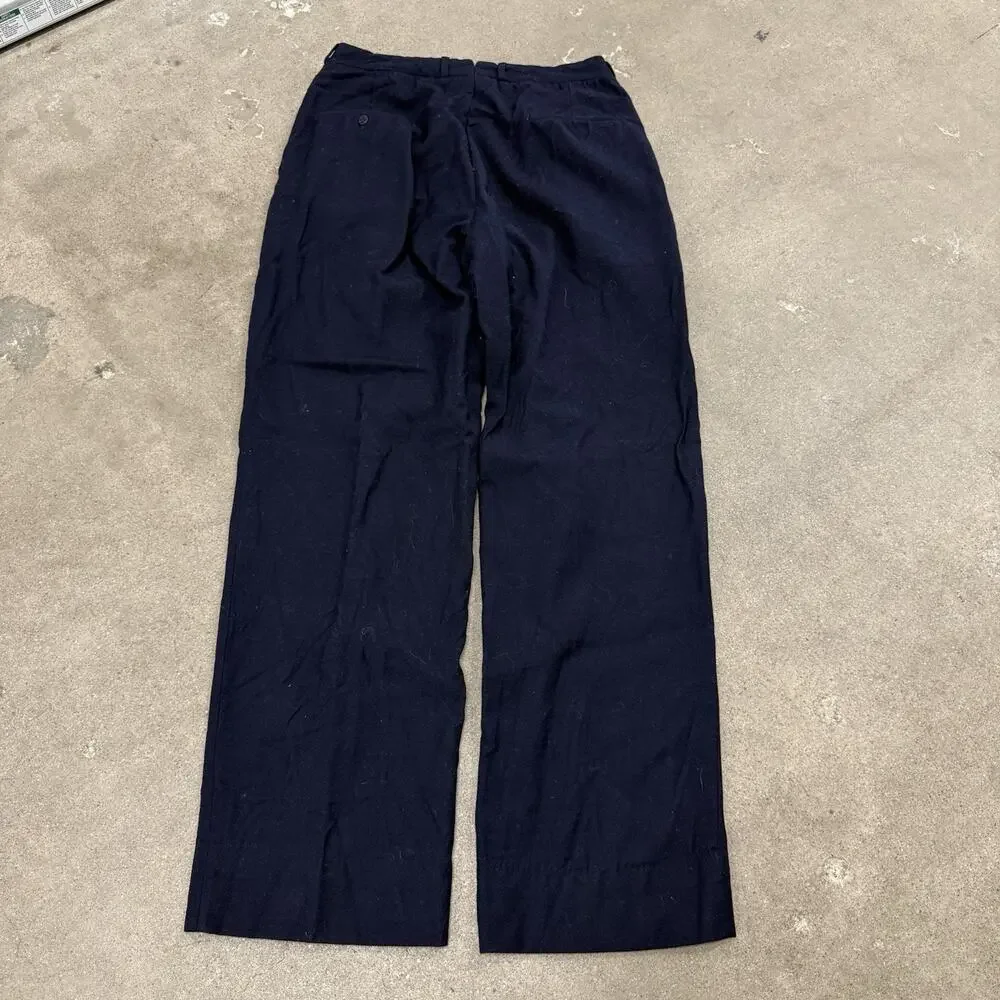 VINTAGE 50s WOOL ROCKABILLY NAVY CLASSIC CONMAR ZIP TROUSERS PANTS 30x30